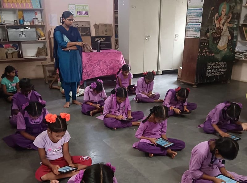 Students in India participating in Bebras